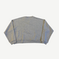 Paly Hollywood Mythss crewneck back view showing heather gray fleece with cropped boxy shape.