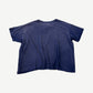 Paly Hollywood navy faded cotton tee back view, boxy cropped silhouette, short sleeves.