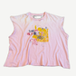 Paly Hollywood pink cutoff tee front with yellow and red Sumun In Hollywood Luvs Me graffiti chest graphic.
