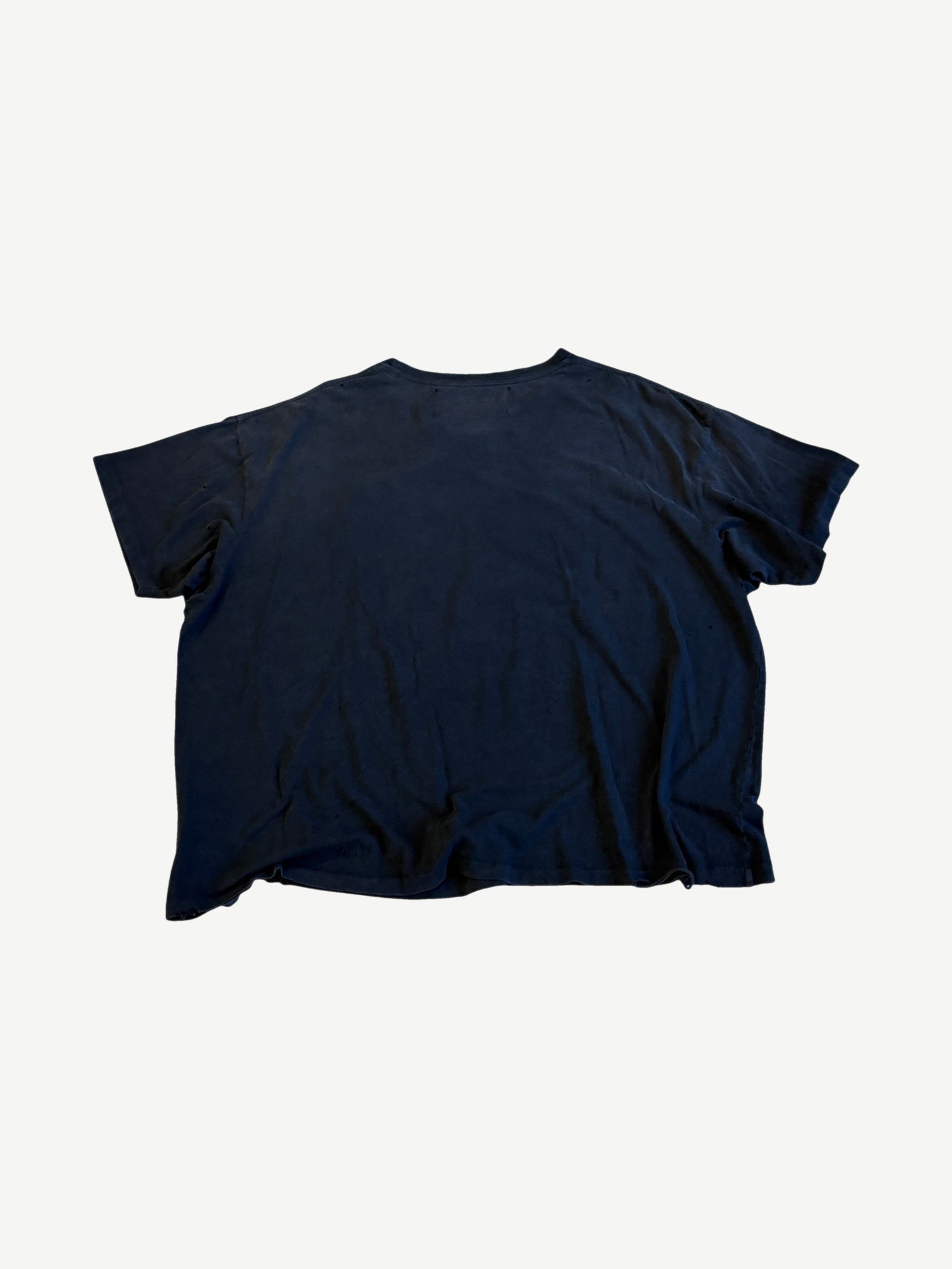 Paly Hollywood Ride with the Devil tee back view showing washed dark navy cotton and boxy fit.