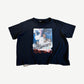 Paly Hollywood Ride with the Devil tee in faded black with Japanese horror movie poster graphic.