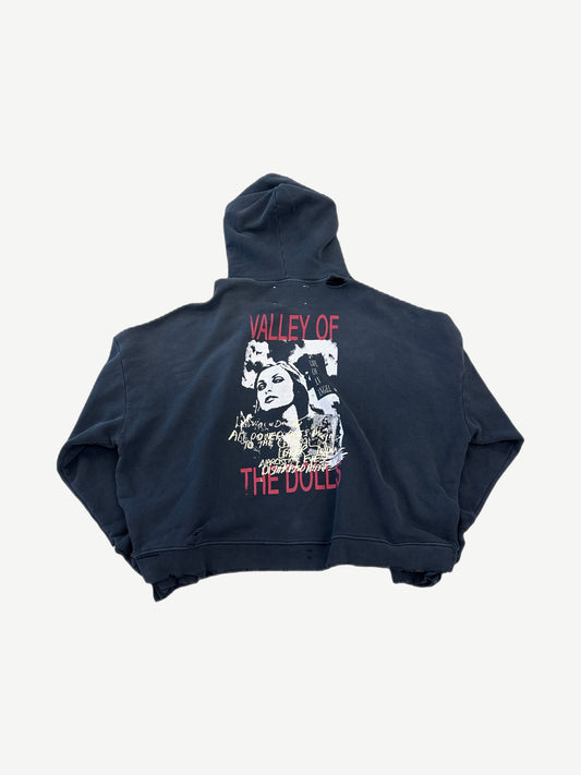 Paly Hollywood Valley of Dolls hoodie back with red and white screen-printed woman portrait graphic