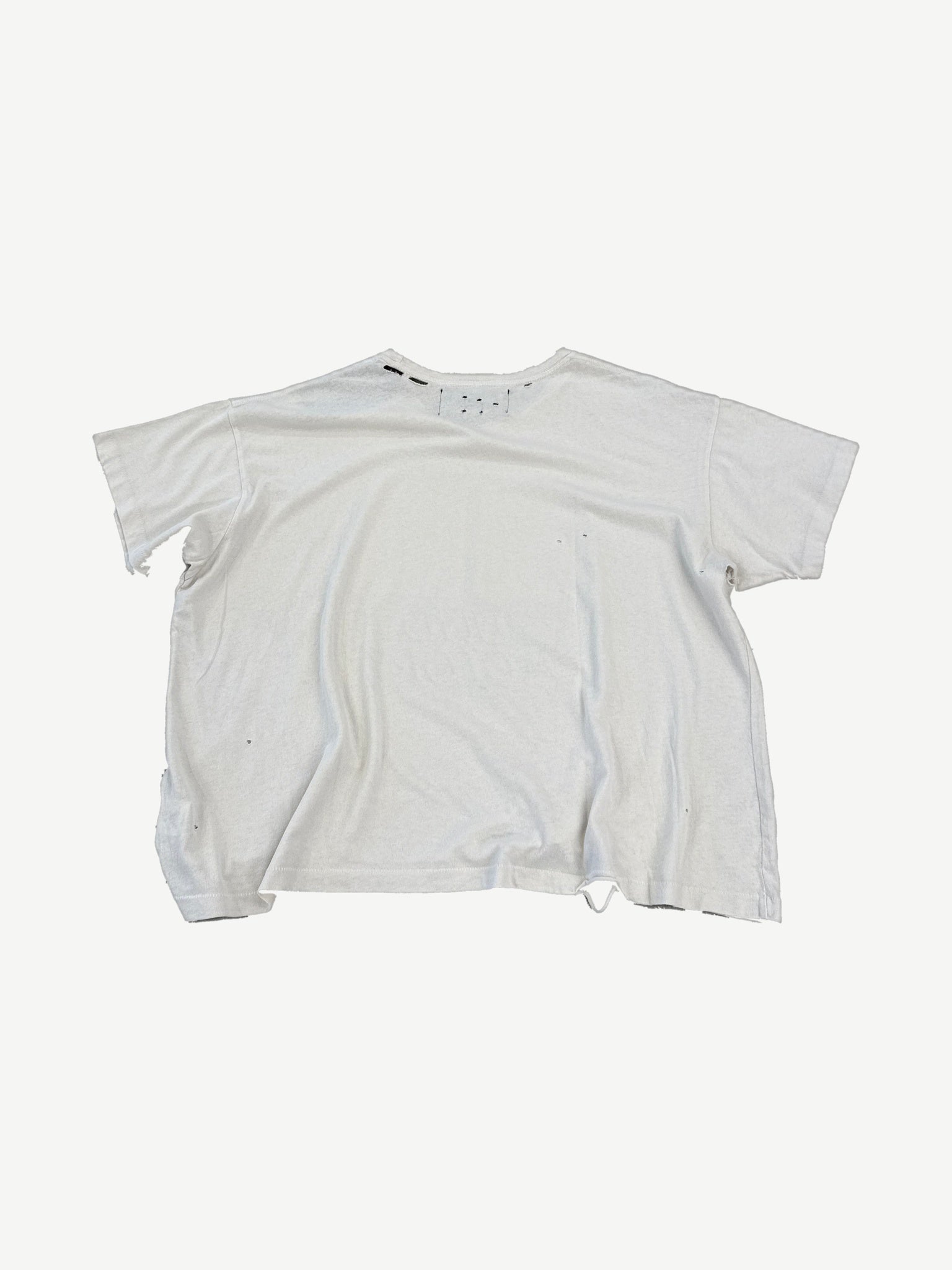 Paly Hollywood Bound for Glory white tee back view with distressed cotton and visible Paly stitch tag