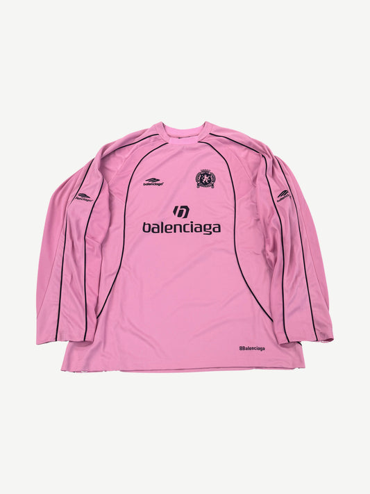 Pink Balenciaga Paris Longsleeve Soccer Jersey