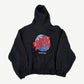 Balenciaga Planet Earth zip-up hoodie back with red globe graphic and bold lettering