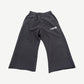 HMDD gray organic cotton 3/4 length sweat shorts front view with elastic drawstring waistband