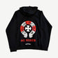 Chrome Hearts St Barths Lifesaver hoodie back, large white Old English Chrome Hearts text and dagger graphic