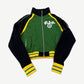 GV Gallery Raspberry Hills cropped zip up in green black yellow Jamaican colorway with RH logo on chest.