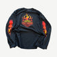 Vintage Harley Davidson black longsleeve with bar and shield flame logo and flame sleeve prints