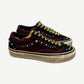 Satoshi Nakamoto x Vans Old Skool 36 sneakers in pearlized Port Royale leather with white sidestripe and gum sole.