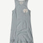 Chrome Hearts baby blue ribbed tank top with white horseshoe cross logo print at chest, front view