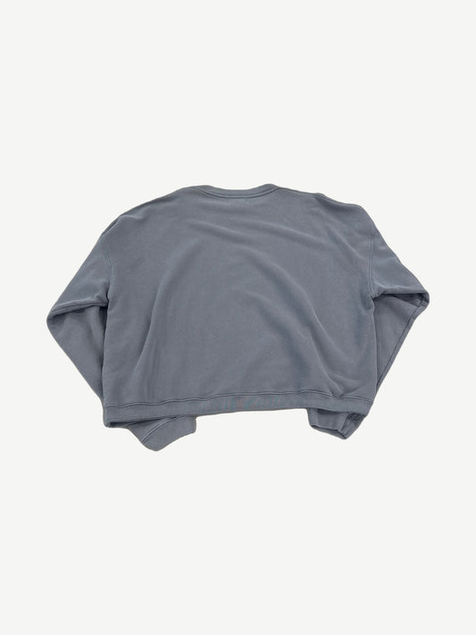 Enfants Riches Deprimes gray Absender crewneck back view with blank washed faded cotton and ribbed cuffs