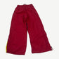 HMDD maroon Samurai trackpants back view with gold side stripes and adjustable cinched cuffs