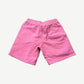 Supreme pink small box logo sweatshorts back view showing single rear patch pocket