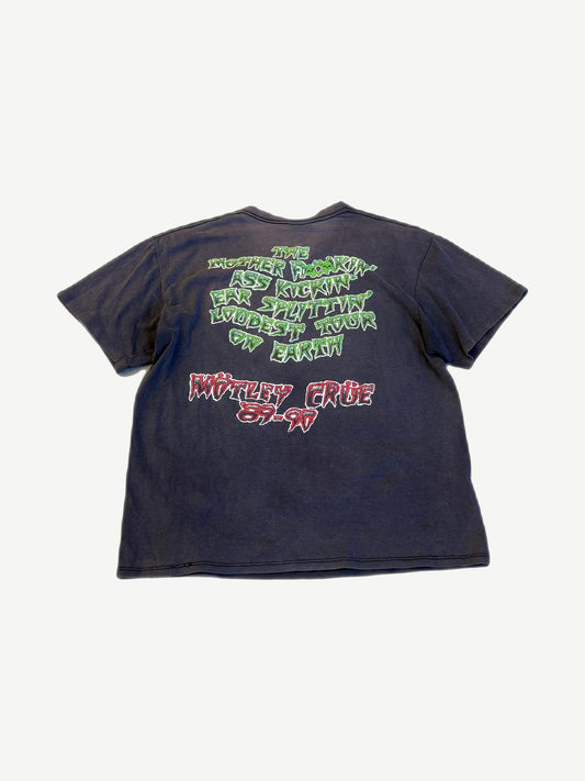 Vintage Motley Crue Dr. Feelgood tour tee back with green and red graffiti Loudest Tour 89-90 text