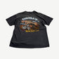 Back of vintage Harley Davidson tee with Chosa's Mesa Arizona desert and chopper motorcycle graphic
