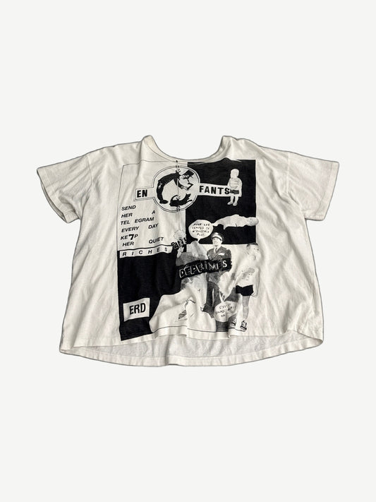 Enfants Riches Deprimes white Keep Her Quiet tee front with vintage photo print and gothic ERD logo.
