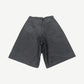 GV Gallery Raspberry Hills black leather shorts back view, clean panel construction and relaxed knee-length cut