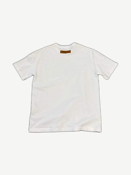 Louis Vuitton Rainbow Studio white short-sleeve tee back view showing clean unprinted reverse panel.