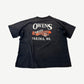 Vintage Harley Davidson Stateside Pride black tee back with Owens Yakima WA dealer text and orange shield logo
