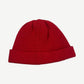 Chrome Hearts red knit beanie alternate angle, ribbed cashmere with leather star patch