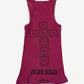 Chrome Hearts Malibu burgundy tank back with large rhinestone cross graphic and Old English Malibu print