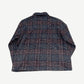 Happy Memories Dont Die navy red plaid flannel back view covered in scattered silver sequin embellishments