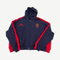 HMDD Lisbon zip-up hoodie in faded red with white embroidered Happy Memories Don't Die chest logo.