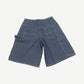 GV Gallery Raspberry Hills pinstripe carpenter shorts back, navy stripes with utility pockets and tool loop.