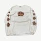 Vintage West Coast Choppers white long-sleeve tee with red and orange flame graphic across the chest.