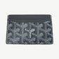 Goyard gray Saint Sulpice card holder wallet with signature chevron Goyardine canvas and leather trim