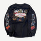 Vintage Harley Davidson Las Vegas long sleeve back, large skull with rolling dice flames graphic in red and white