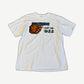 Vintage I Don't Dial 911 white tee with graphic of hand holding pistol and 911 text