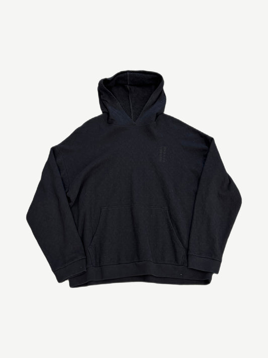 Chrome Hearts black hoodie with allover jacquard cross pattern and embroidered front pocket logo