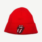Chrome Hearts Red Rolling Stones Leather Patch Beanie