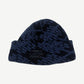 Louis Vuitton navy Crush Damier argyle knit beanie with tonal blue diamond pattern and folded cuff.