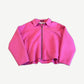 Acne Studios Doverio cropped wool zip jacket in bubblegum pink with collar, drop shoulders and pink Acne label