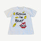 Chrome Hearts Matty Boy Fashion For Relief white tee front with painted text and yellow ghost figure.