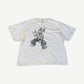 Vintage Tupac caricature white rap tee with cartoon 2Pac character print throwing W hand sign in baggy jeans
