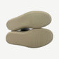 Rick Owens celadon suede sneakers sole view showing cream ridged rubber outsole tread pattern