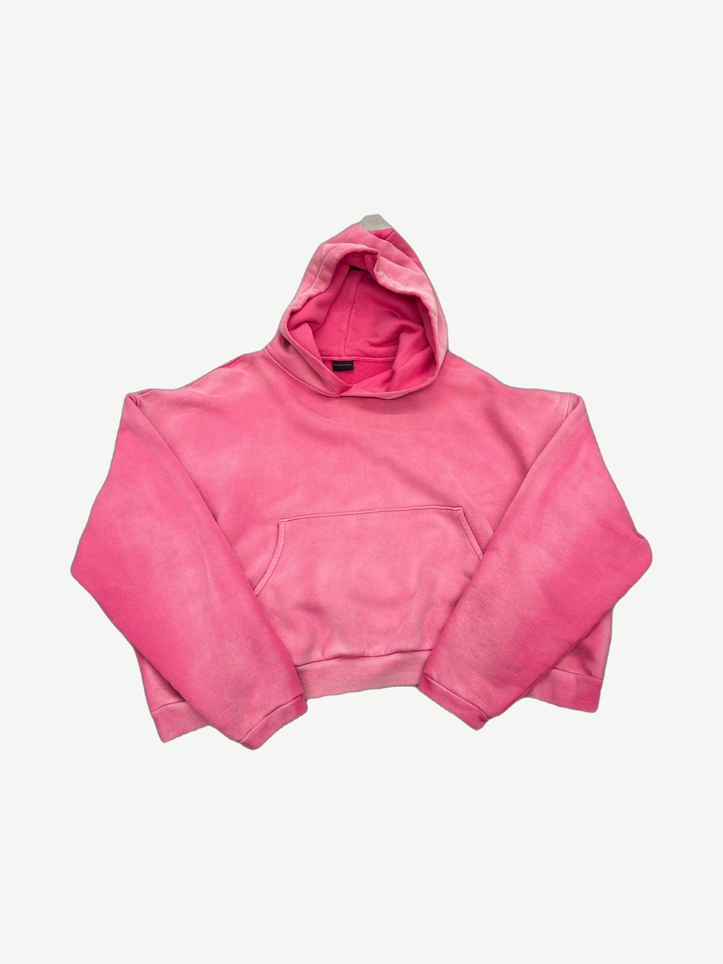 GV Gallery Raspberry Hills faded pink hoodie front view with kangaroo pocket and sun-bleached cotton fleece