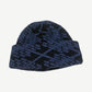 Louis Vuitton navy Damier argyle beanie alternate view showing woven argyle texture and ribbed cuff.