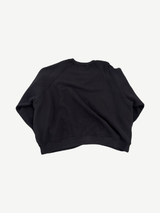 Enfants Riches Deprimes Le Rosey black raglan crewneck back view with plain black body and raglan sleeves.