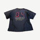 Vintage Lakers 2004 Playoffs tee back view in faded black with sun-bleached patina from natural wear