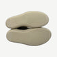 Rick Owens DRKSHDW black Vintage sneakers sole view showing ribbed cream rubber tread pattern and branded heel.