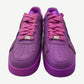 CPFM Nike Air Force 1 Fuchsia Dream front view pair with chunky pink laces and AF1 dubraes