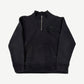 Chrome Hearts Paper Jam black quarter-zip pullover with tonal leather triple cross patch on left chest