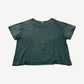 Enfants Riches Deprimes green tee back view showing distressed cotton with scattered holes