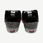 Custom Vans flame rhinestone Knu Skool top down view with padded tongue and chunky white round laces