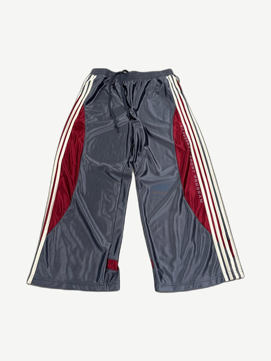 GV Gallery Raspberry Hills Tracy McGrady sweatpants, dark gray fleece with portrait graphic print on left thigh.